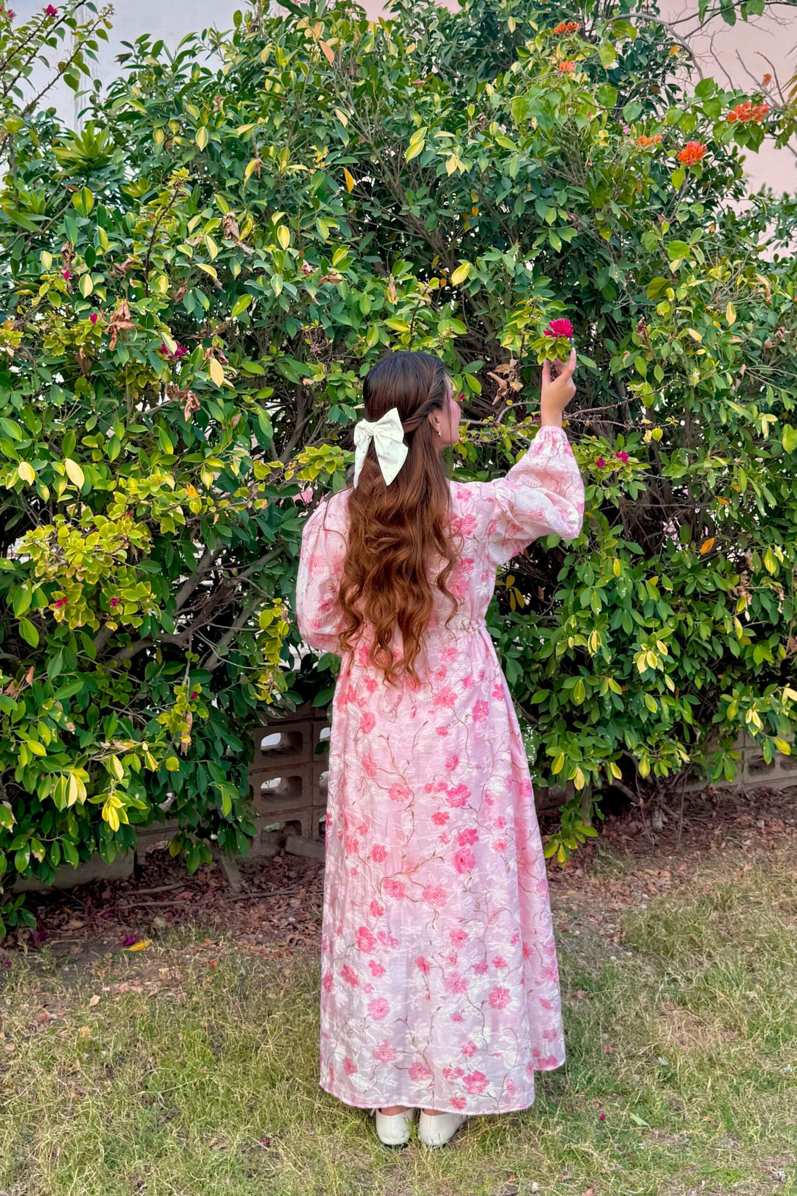 Blush Pink Floral frock - Image 2