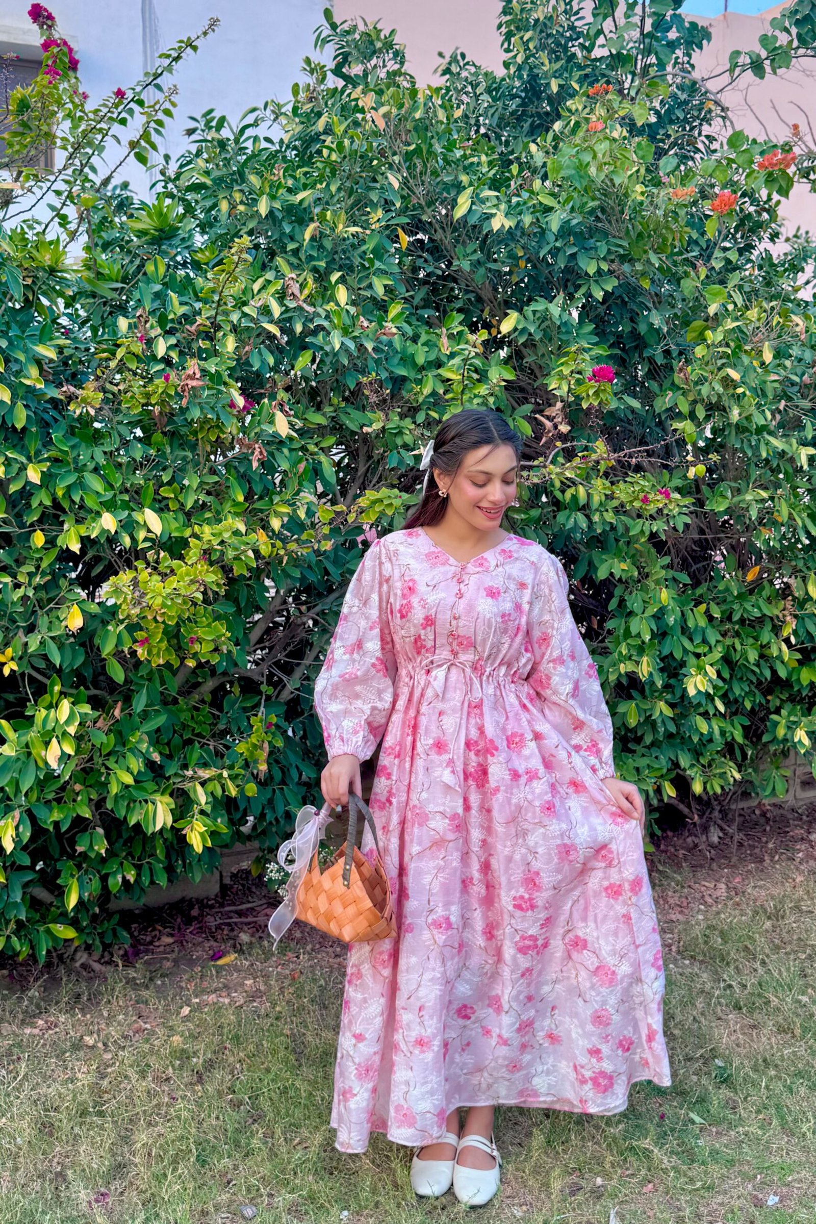 Blush Pink Floral frock - Image 3